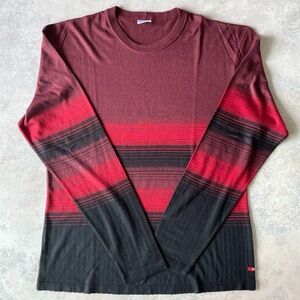 Iodice long sleeve shirt, black and different shades of red